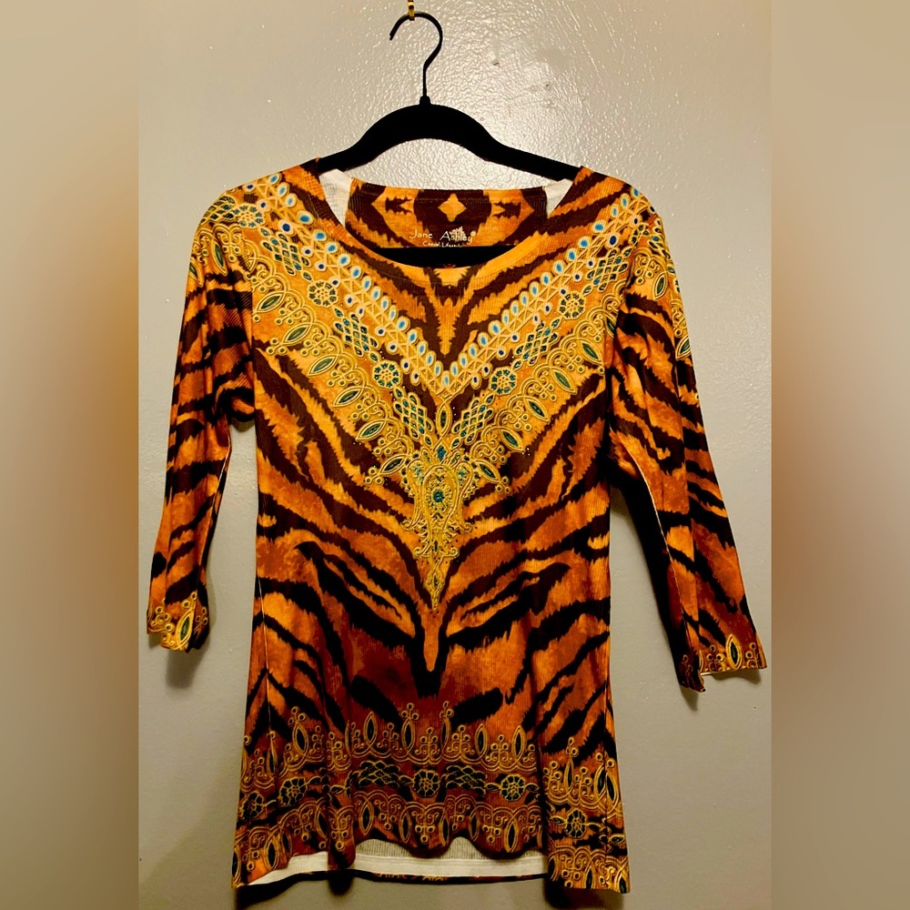 Jane Ashley Shirt, Small - Animal Print